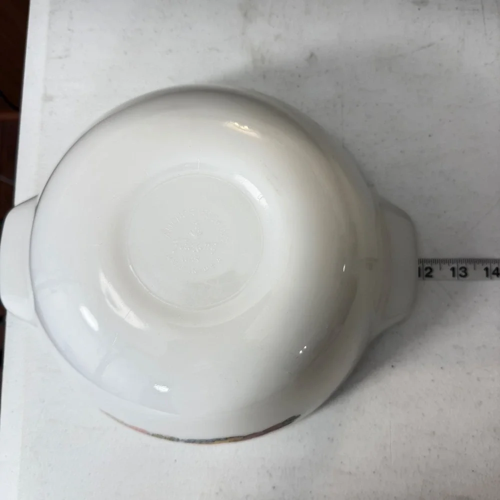 Vintage Fire-King Summerfield Fruit Milk Glass Mixing Bowl Anchor Hocking 1.5 Qt
